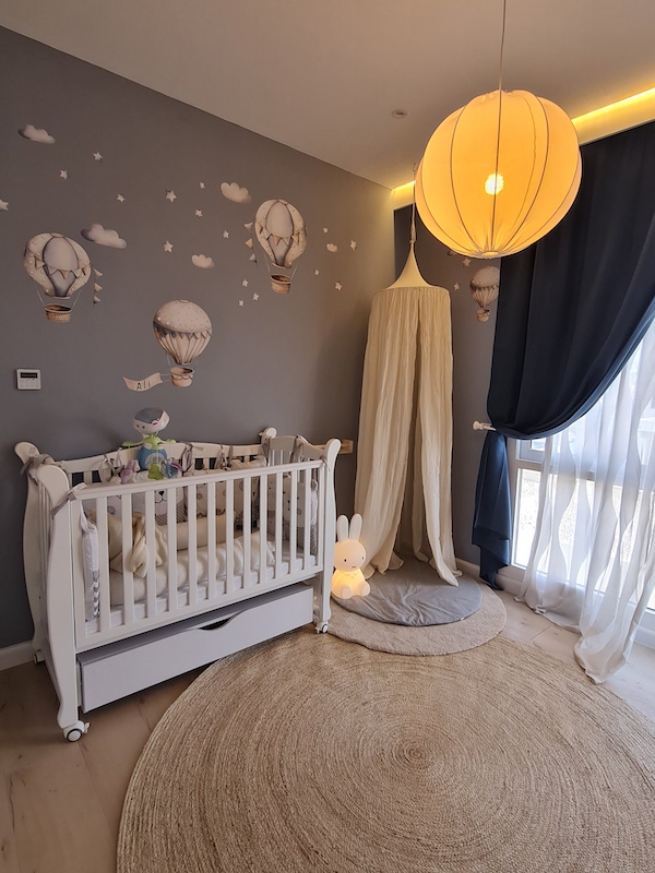 beautiful blue, baby room decor for boy, interior designer in dubai, dubai home styling