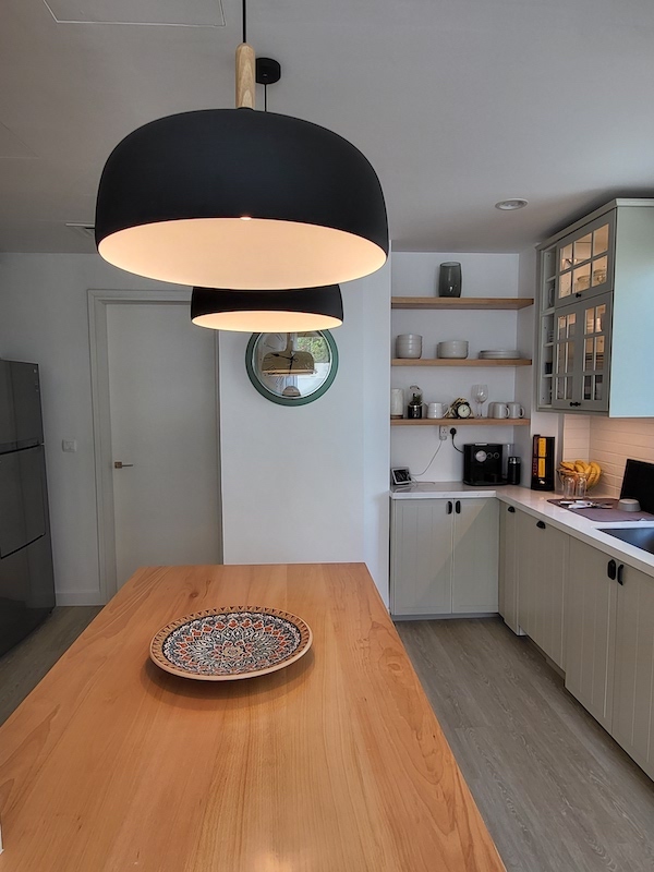 mira kitchen renovation, door opening, interior designer dubai fitout and renovations kitchen island, wall dropping mira